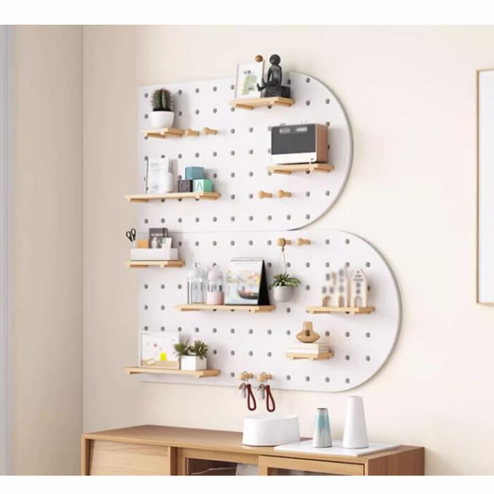 Paneles De Pared De Tablero Perforado, Kit De Organizador De Pared Con Combinación De Tablero De Clavijas De Madera, Paneles De Tablero De Pared De Almacenamiento De Control ( Color : White , Tamaño :