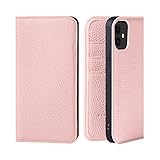 HANATORA iPhone12 12Pro ケース 手帳型 本革 スマホケース スマホ スタンド コードホルダー 付き シュリンクカーフレザー ギフト マグネットなし ピンク PH-12Pro-Pink ギフト 誕生日ギフト 女性 彼女 お母さん お父さん 人気商品 30代 40代 50代 60代 70代