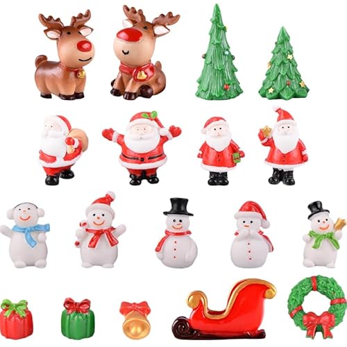 Amosfun Ornement De Micro Paysage De NoëL Figurine De Bonhomme De Neige Miniature en RéSine DéCoratif pour Arbre De NoëL Et Table 4X3X3Cm Accessoire De Jardin Festif