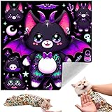 Cat Grooming Wrap, Self-Adherent Soft Cat Blanket to Wrap, Nail Clipping, Anti-Bite, Anti-Scratch, Anti-Escape Calming Wrap (Halloween, 10-13 lbs)