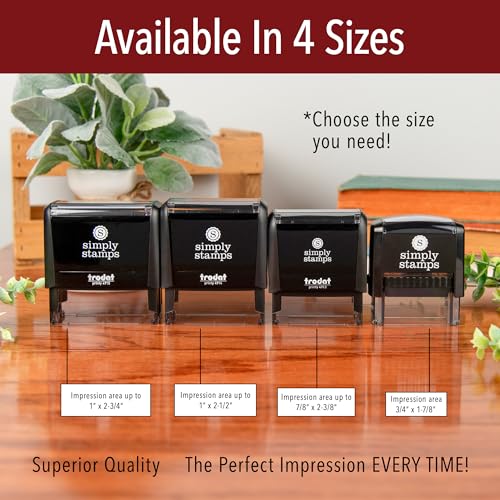 Custom Text Office Stamp | 4 Different Sizes | 20 Designs | Multiple Color Options | Up to 3 Lines of Text | Perfect for Quick Validation of Office Documents (Custom Text, Medium)