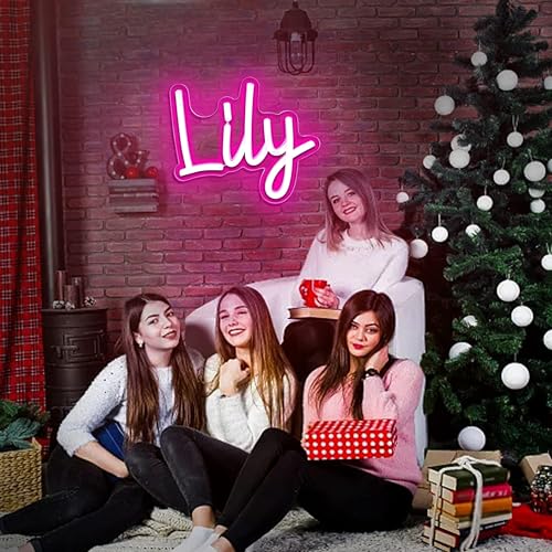 Image of Lily Name Neon Sign for Wall Decor,LED Lily Name Neon Light for Kids Bedroom,Birthday Party Decoration,Neon Sign Lily for Wall Decor,Lily Birthday Decor for Girl,Size 9 * 6.7 inch(JTLD011-08)