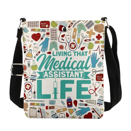 MAOFAED Medical Assistant Gift, Medical Assistant Graduation, Living That Medical Assistant Life Cross Body Bag for MA Nurse