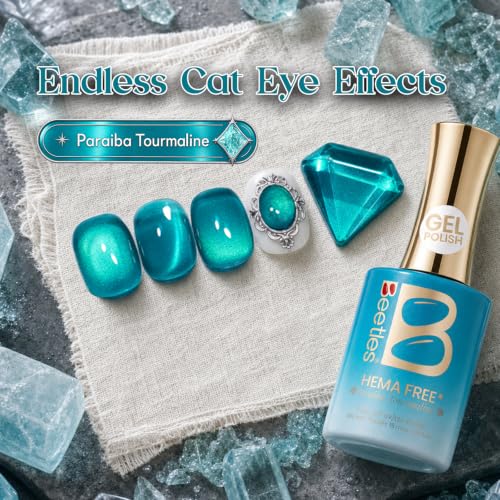 Image of Beetles Blue Glass Cat Eye Gel Polish, Paraiba Tourmaline Gel