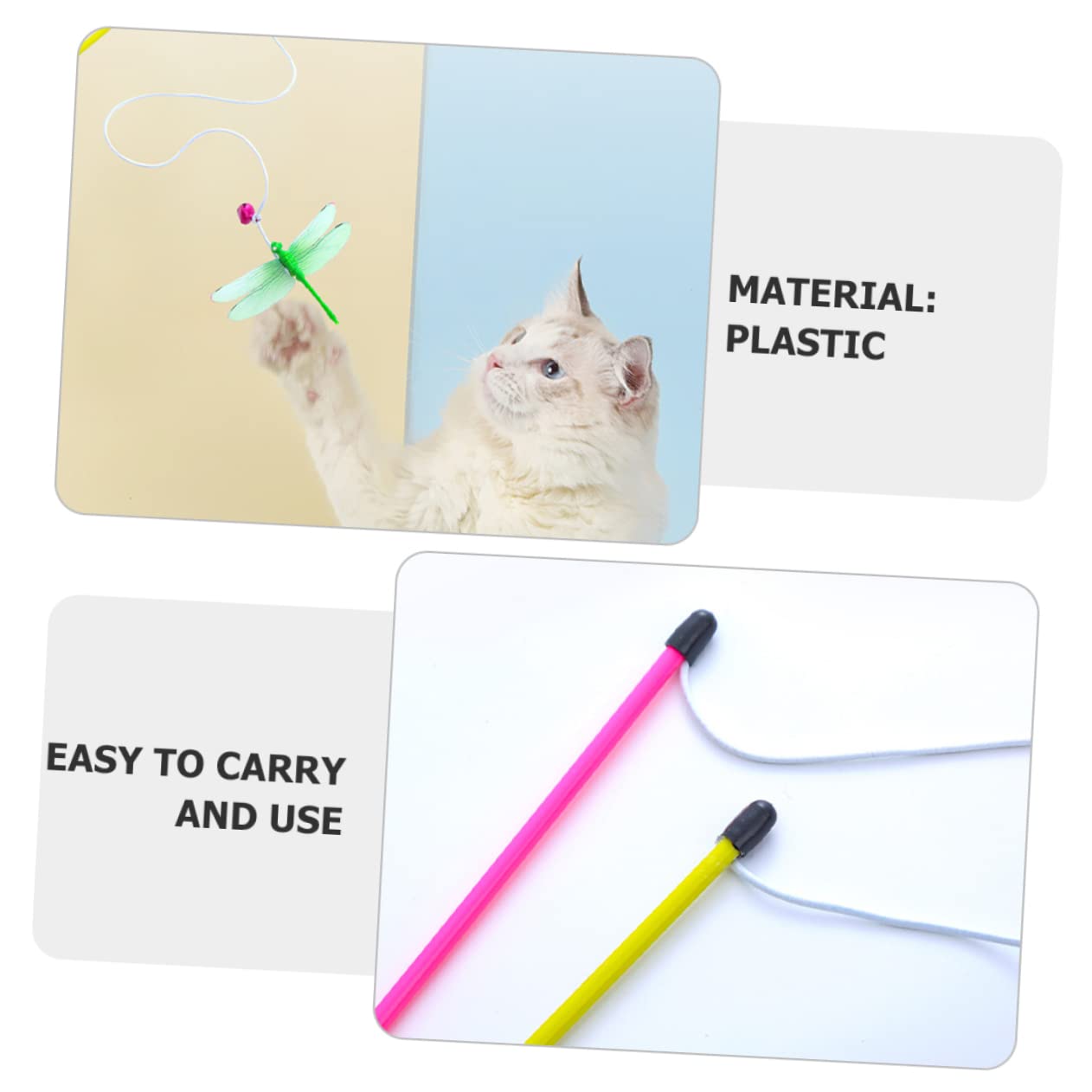 BESPORTBLE 16pièces à Jouer pour Chats Jouet Interactif Bois pour Chats Intérieur De Jaunes Rouges