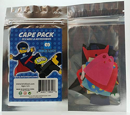 Brick Loot Superhero Capes for Mini Figures – 35 Piece Cape Set for Lego Minifigures, Action Hero Accessories for Boys & Girls, Building Toy Kit Compatible with Major Brands, Gift for Kids Ages 6+
