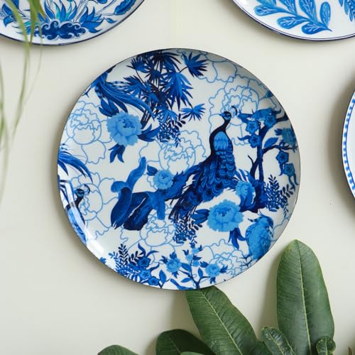 Image of RITUALISTIC Holland Delft Wall Plates Set of 9 | 10 inch Each | Blue & White Dutch Delftware Art | Windmill, Tulip & Canal Scenes | Living Room Premium Wall Sculpture | Diwali Corporate Housewarming Gift