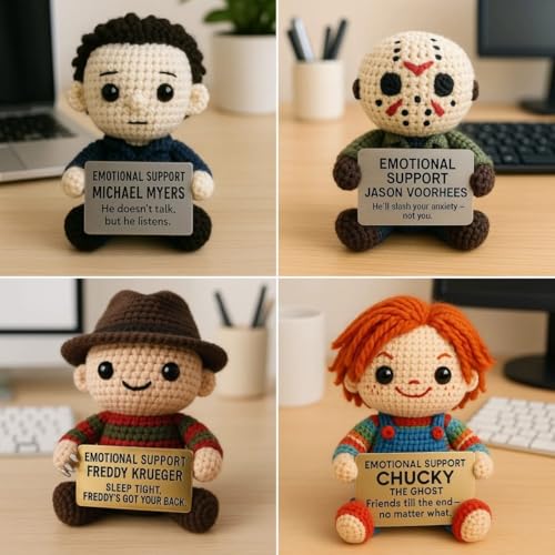 Muñeco de Apoyo Emocional Tejido a Mano Personaje de Terror miniatura 5