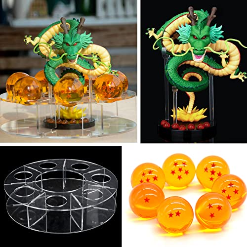 Image of The Novel Children's Toy Dragon Transparent Play Balls Set Contains Dragon Statue + Ball 4.3cm + Acrylic Base + LED Disc+Gift Box Star can be Used as Home Decoration, Birthday Gifts and Toys