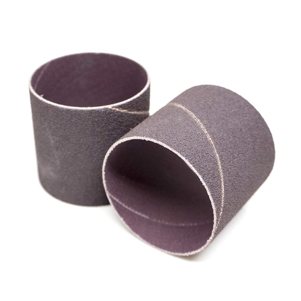 Benchmark Abrasives2" x 2" Aluminum Oxide Abrasive Spiral Bands for Rotary Tools, Drum Sleeves for Sanding Deburring Blending Polishing on Metals Plastic Wood Rubber (10 Pack) - 80 Grit
