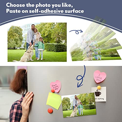 Image of Macarrie 4 x 6 Adhesive Magnetic Sheets with Adhesive Backing Cuttable Magnetic Paper Stickers Flexible Peel and Stick for Picture Crafts Die Storage Photos(64 Pcs)
