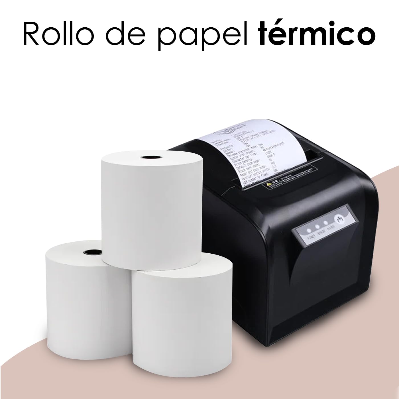 MERCURY TEXTIL - Rollo de Papel Térmico de 80x80x12mm Sin Bisphenol A, para Impresora Térmica, Rollos de Papel de Ticket, Caja Registradora, Recibos,Básculas (6 Rollos)
