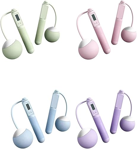 Miniatura 8 de Cuerda de saltar con peso sin cuerda con contador, pantalla LED, cuerda de saltar sin techo, asas ergonómicas, longitud ajustable, perfecta para