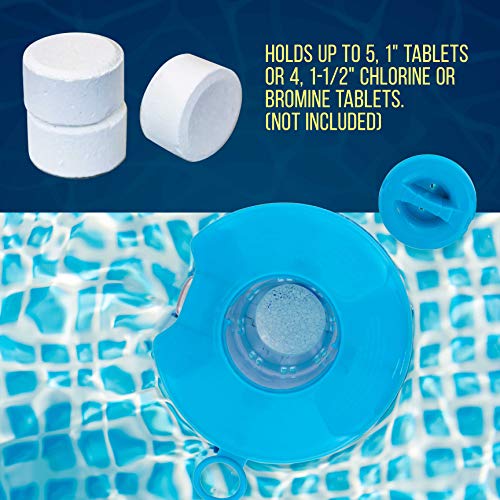 U.S. Pool Supply Spa, Hot Tub, Small Pool, 4-1/2" Diameter Floating Chlorine & Bromine Chemical Dispenser with 120° F Thermometer, Holds 1" or 1-1/2" Tablets - Adjustable Chemical Delivery - Image 6