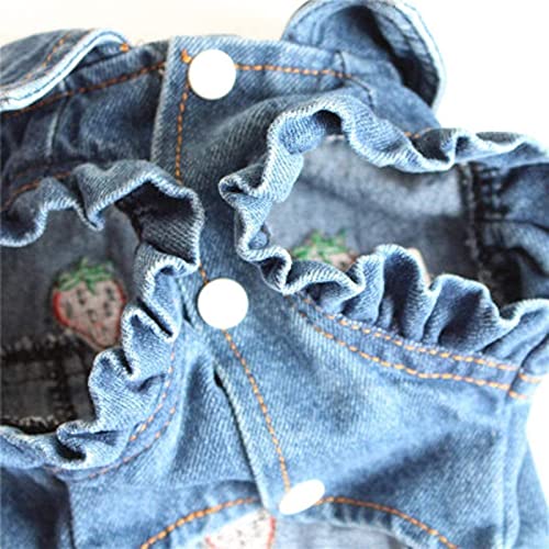 DHGTEP Vestiti per Cani Giacca di Jeans per Cani