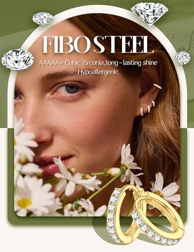 Small Gold Silver Hoop Earrings Set for Women - Hypoallergenic 14K Gold Plated Earring Stack Cartilage Earrings Dainty Huggie Hoops Earrings for Multiple Piercing Lightweight 4Pairs2