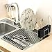 SANNO Plastic Black Utensil Silverware Storage Holder caddy,Fit for SANNO Kitchen Sink Drying Rack, Microfiber Dish Mat, Dish Drying Mat