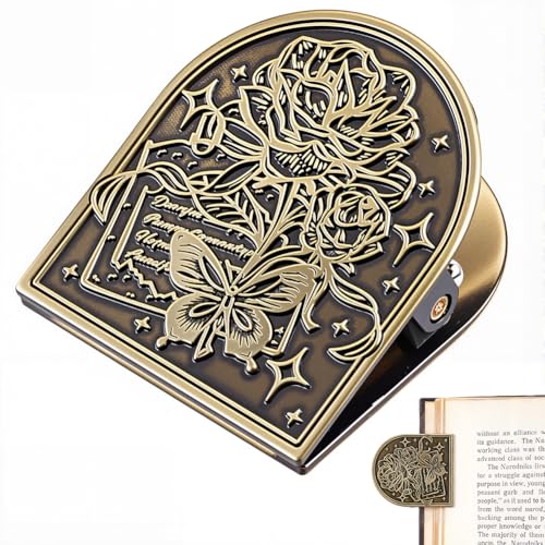 CRASPIRE Travelers Note Book Clip Alloy Vintage Flower Butterfly Theme Metal Antique Bronze Decorative Journal Page Binder Clips for TN Travelers Art Journaling Reading Decoration Accessories