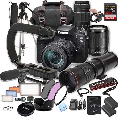 Cámara DSLR Canon EOS 90D con lentes y accesorios miniatura 1