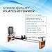 Stamina Products AeroPilates Board Pro XP557 Pilates Reformer with Oak Wood Base – Studio Grade for Home Use with Cardio Rebounder, Adjustable Foot Bar, 4 Resistance Springs, and Workout DVDs