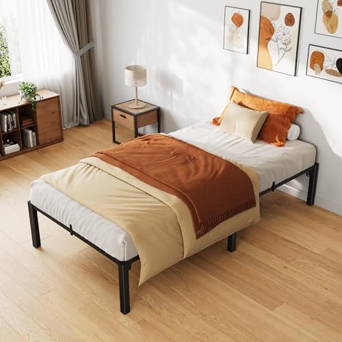 Image of GarveeLife 14 in Twin Heavy Duty Metal Bed Frame with Under-Bed Storage, Noise-Free Mattress Foundation, No Box Spring Needed, Easy Assembly, Strong Weight Capacity
