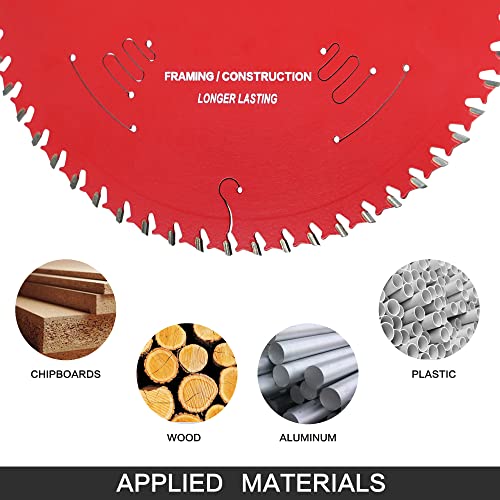 Behappy Circular Saw Blade, 7-1/4" Fine Finishing Circular Saw Blade, 60T Atb Circular Saw Blade 5/8" Arbor For Miter/Table/Circular Saw For Plywood, Laminate, Ripping Wood, Crosscuts Wood #TOP3