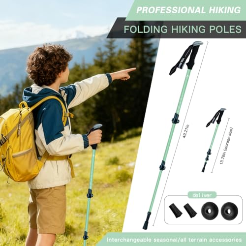 Hiking Trekking Poles for Kids, 2 Pack Anti Shock, Adjustable, Collapsible Hiking Poles for Trekking or Walking, Lightweight Aluminum Sticks - Image 5