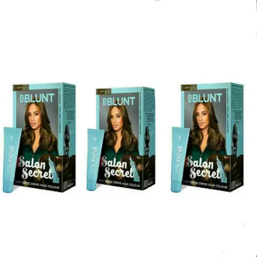 BBLUNT HAIR COLOR SALON SECRET HIGH SHIN CREME Hair Color (HONEY LIGHT GOLDEN BROWN)- 300 g