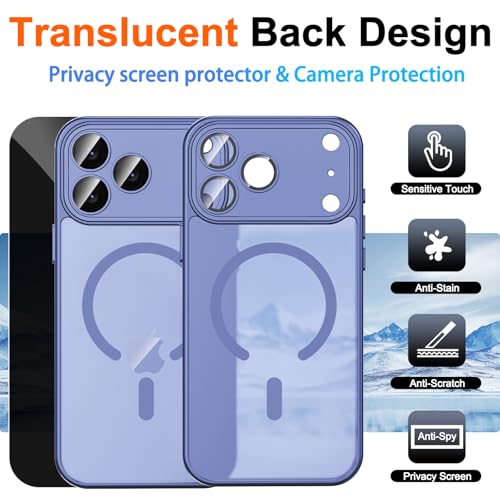 Image of for iPhone 17 Pro Case with Privacy Screen Protector, Light Blue