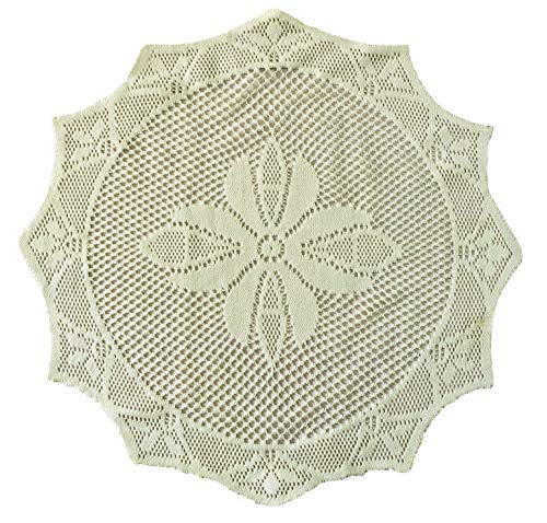 THE HOME TALK Lace Net Placemats- Set of 6 | Round Mats for Dining Table, Side Table, Bedroom, Center Table | Hand Woven Polyester Covers | Table Mats | | 18 Inches Round | Pack of 6 | Creamy Delight (B078TYT6G6) Amazon Price History, Amazon Price Tracker