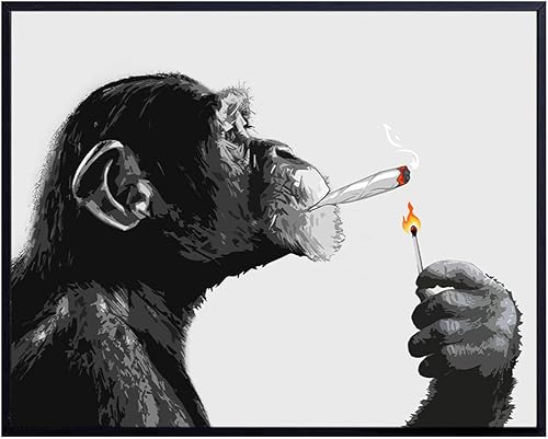 Miniatura 8 de DOPE Chimp Smoking Weed LARGE 11x14 - Psychedelic Room Decor - Marijuana Gifts for Men - Dope Posters - Trippy Wall Art - Cannabis Art Print -