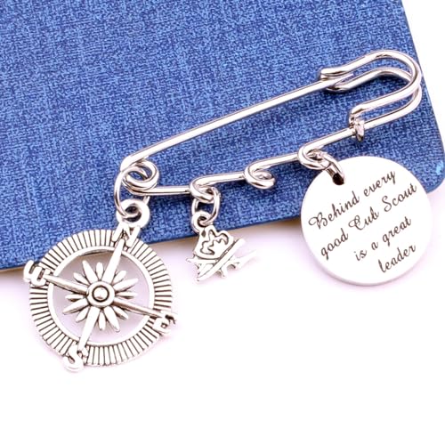 Cub Scout Leader Charm Safety Pin Brooch Boy Girl Scout Gifts Behind Every Good Cub Scout is A Great Leader2