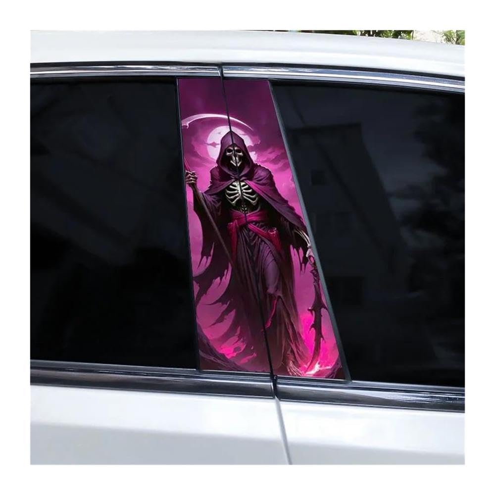 Body Parts 1Pair Car B-Pillar Decorative Decals Death Skull Cross Stickers DIY Car Door Pillar Decals(B)