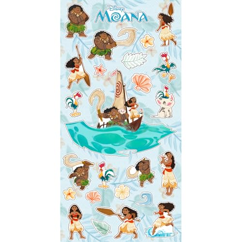 Moana Party Favors for Boys & Girls Bundle ~ 12 Pack Moana Sticker Sheets for Kids Birthday Party Goodie Bags | Moana Party Supplies Set