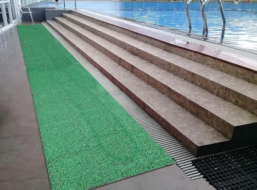 Image of VNQ! Cushion Noodle Mat for Home Entrance, Heavy Indoor Outdoor Anti Slip PVC Floor Mat for Bedroom, Kitchen, for Bathroom, Doors, Office, Door Mat, Bath Mat Colour Green|(2X14 Feet)