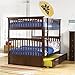 Bowery Hill Full Over Full Bunk Bed in Antique Walnut