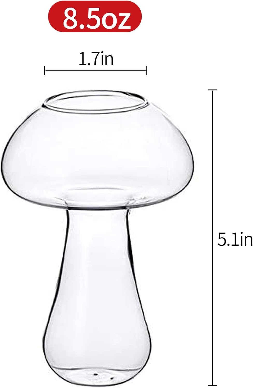 SuproBarware Mushroom Glasses Mushroom Cocktail Glass Cup Set of 4 Clear Mushroom Shaped Drinks Cups 8oz/250ml Wine Glasses for Party Novelty Drinking Glassware for KTV Bar Club (Transparent)