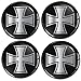 Biomar Labs® 4 x 60mm Universal Adhesivo Pegatinas para Tapas de Rueda de Centro Tapacubos para Coche Iron Cross Cruz de Hierro Plata Negro A 11260