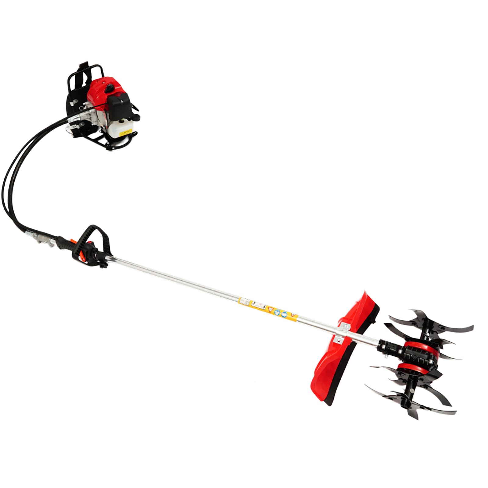 Kosiarka ogrodowa 2 w 1, spalinowa kosiarka spalinowa 43 CC 1250 W, silnik dwusuwowy, szerokość cięcia 27 cm i szerokość spulchniania 32 cm, do kosiarki spalinowej, plecak, glebogryzarka do