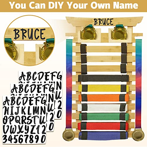 Ihel Karate Belt Display Rack 10/12 Belt - Taekwondo Belt Display, Personalize With Stickers And Medal Display Case For Bjj, Jiu Jitsu, Tkd, Martial… (Bamboo-10) #TOP4