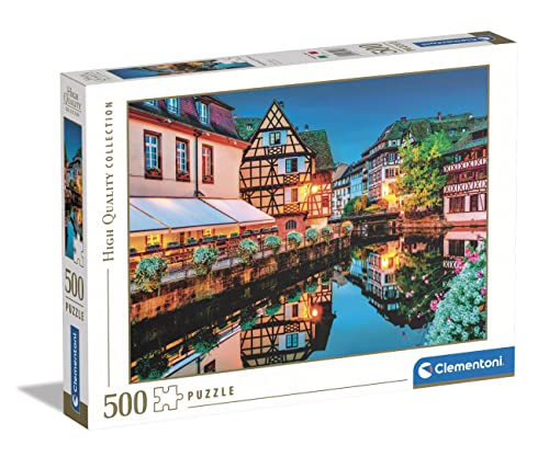 Clementoni - Puzzle Adulto 500 Piezas Pueblo Antiguo de Strasburgo - Desde 14 a&ntilde;os (35147)