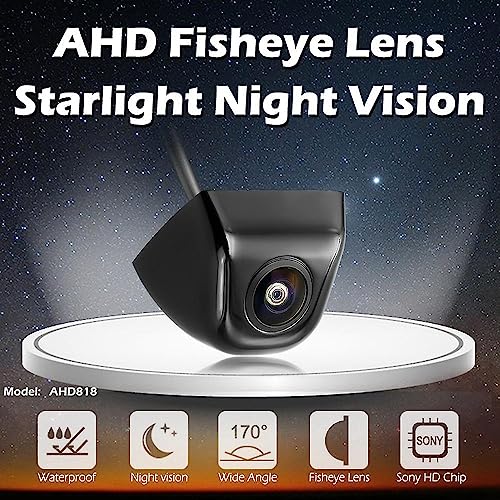 Image of Backup Camera, Waterproof IP68 Backup /Front View Camera, Car Rear View Camera Night Vision with Infrared LED, 170All-Round View, Reverse Camera for Cars, Trucks, RV, SUV, Van (Black)