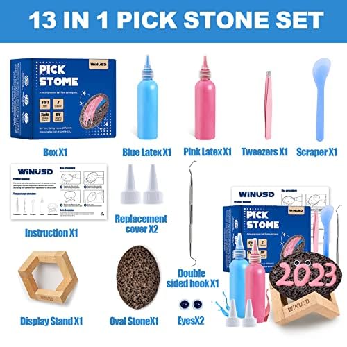 Pick and Peel Stone Kit, Skin Picking Fidget Toys, Picky Pad Stone, 2Pcs Pick Stone Kit for Anxiety Relief Adult Fidget Toys - Image 3