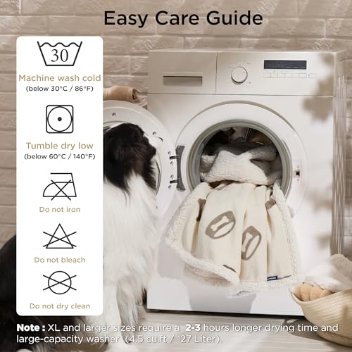 BEDSURE wasserdichte Hundedecke mittelgroße Hunde - 102x76cm Hundedecke waschbar, Decke Hund aus Sherpa Fleece, Katzendecke flauschig und weich, Creme