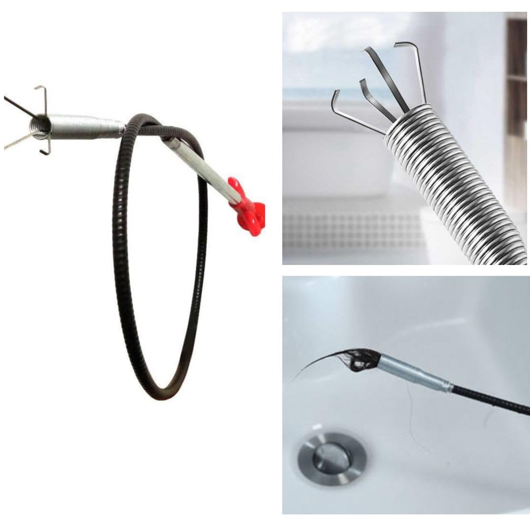 MYORA Stainless Steel Drain Pipe Cleaning Spring Stick, Hair Catching Drain Pipe Cleaning Claw Wire, Sink Cleaning Stick Sewer Tub Dredge Remover, Spring Drain Pipe Basin Cleaner Tool, 5ft (160cm) (B0CGHHL9P1) Amazon Price History, Amazon Price Tracker