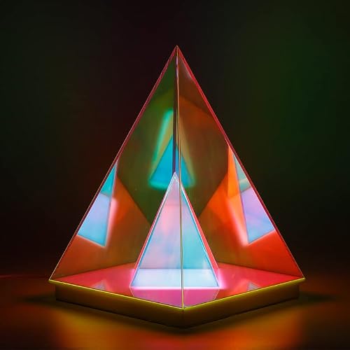 Ragibow Colorful Table Lamp Acrylic 3D Art Pyramid Night Lamp Creative Acrylic Light Bedside Table Acrylic Creative Lighting Usb Glow Lamp 3D Night Light Pyramid Lamp For Bedroom Decorative Desk Lamp #TOP2