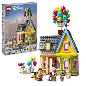 LEGO 43217 Disney y Pixar Casa de “Up”, Juguete con Globos, Mini Figuras de Carl, Russell y el Perrito Dug, Modelo Coleccionable, 100 Aniversario de Disney, Regalo de Película