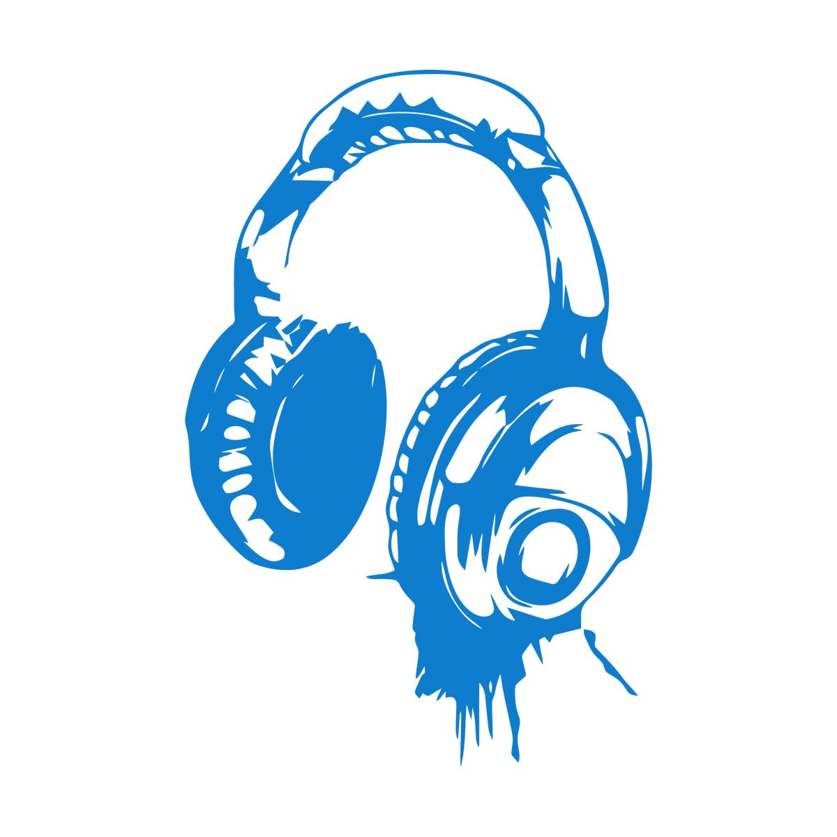 Headphones Wall Decal DJ Studio Decorations Music Headphone Vinyl Wall Sticker Poster Creative Design Cool Headphone Mural Large - 57x85cm — image 1