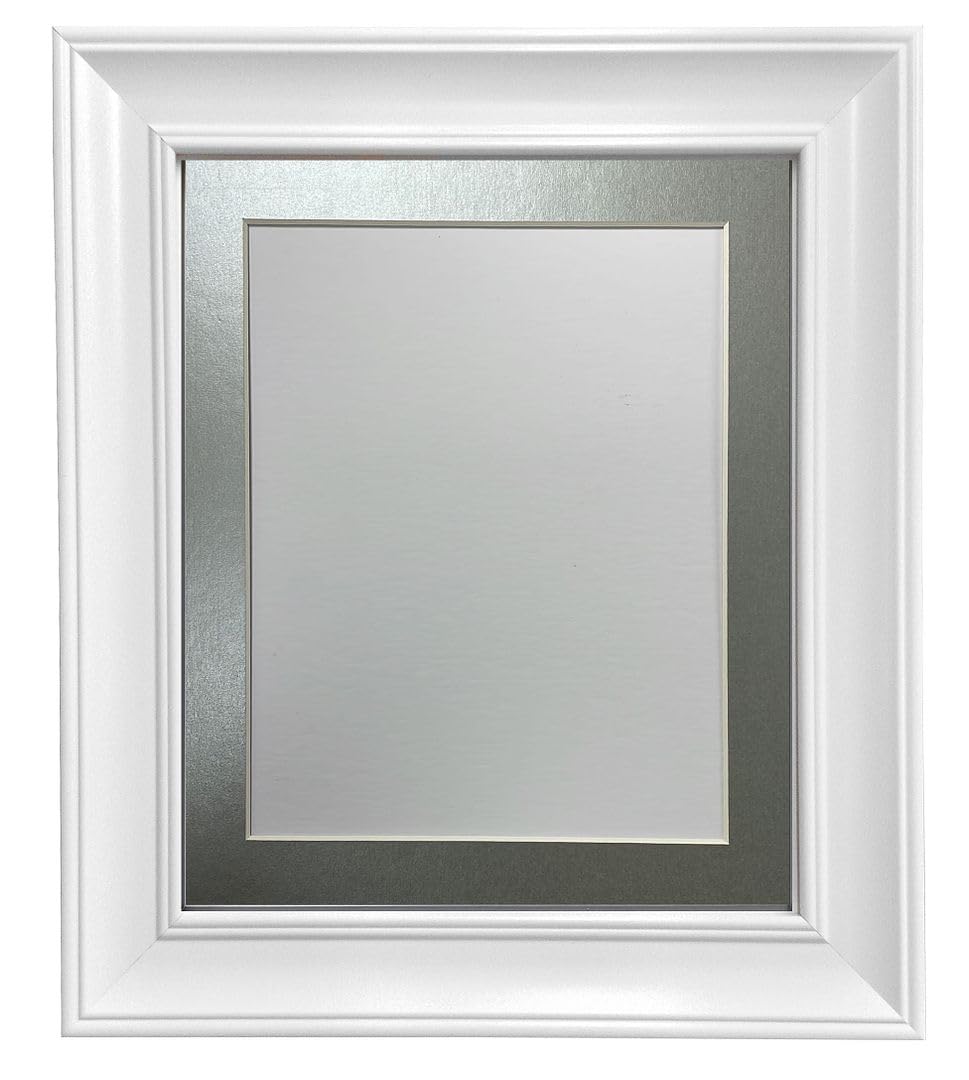 Frames By Post Silver Mount Scandi White Picture Photo Frame With A2 Image Size A3
