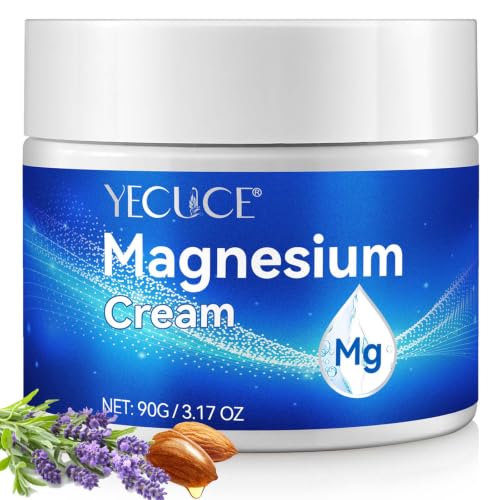 Magnesium Cream with Magnesium Chloride Topical Magnesium Butter Balm for Muscle Comfort & Tired Legs Nighttime Relaxing Formula - 90g